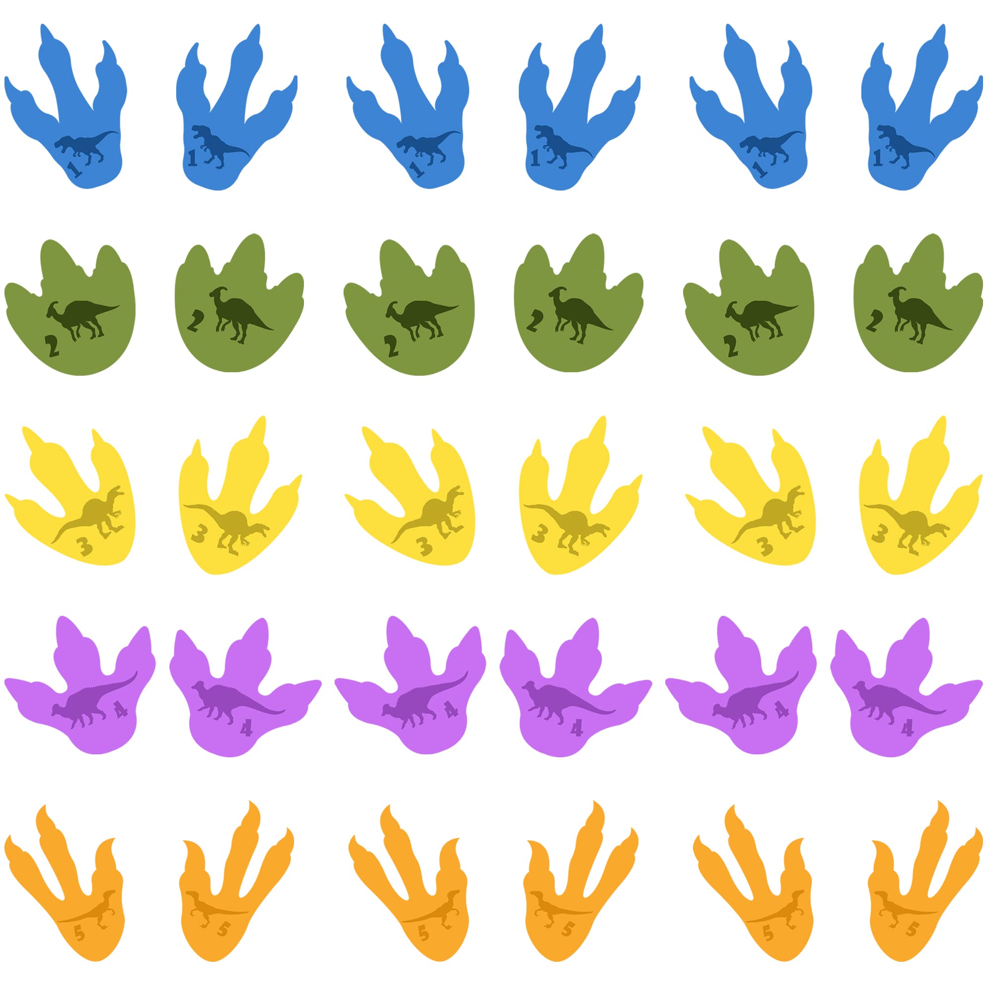 Buy 15 Pairs 30 Pieces Dinosaur Footprint Decals Stickers Guide Floor