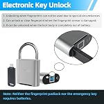 Cadenas à empreinte digitale, cadenas biométrique, cadenas intelligent avec clé d'urgence, cadenas étanche pour gymnase, école, piscine, terrain de sport