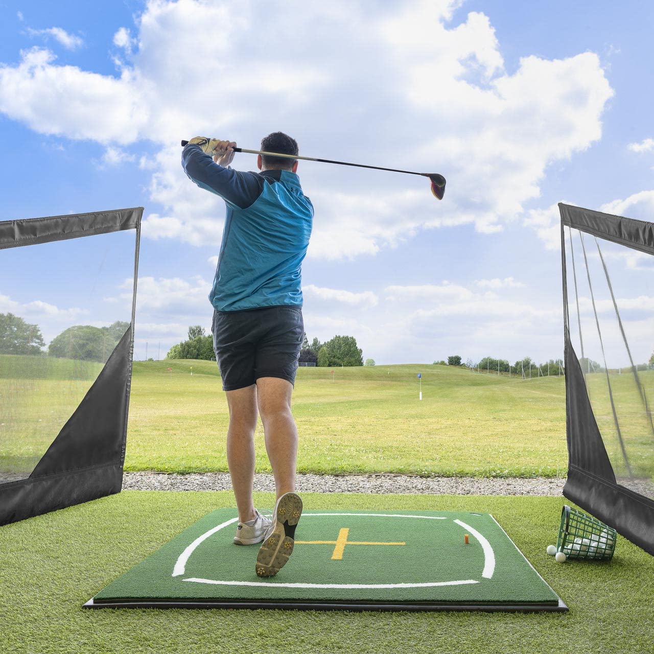 FORB Golf Tapis d'Enseignement [1,5 m x 1,5 m] | Swing, Position et Alignment