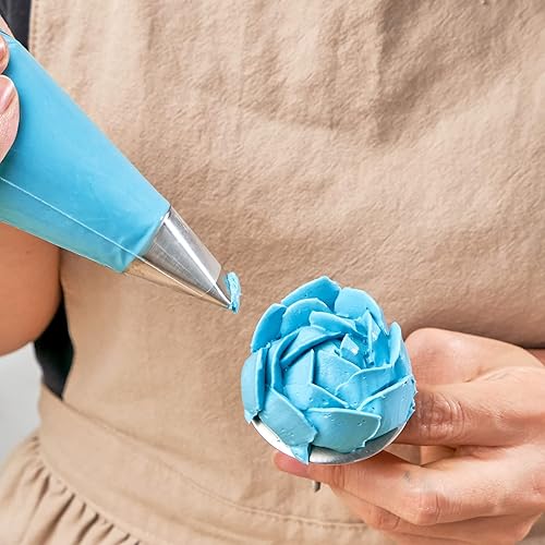 Miniatura 8 de Kasmoire Juego de 11 bolsas y puntas, acopladores de bolsas de ping y bolsas de glaseado y 8 puntas de tubería de flores para decoración de horneado