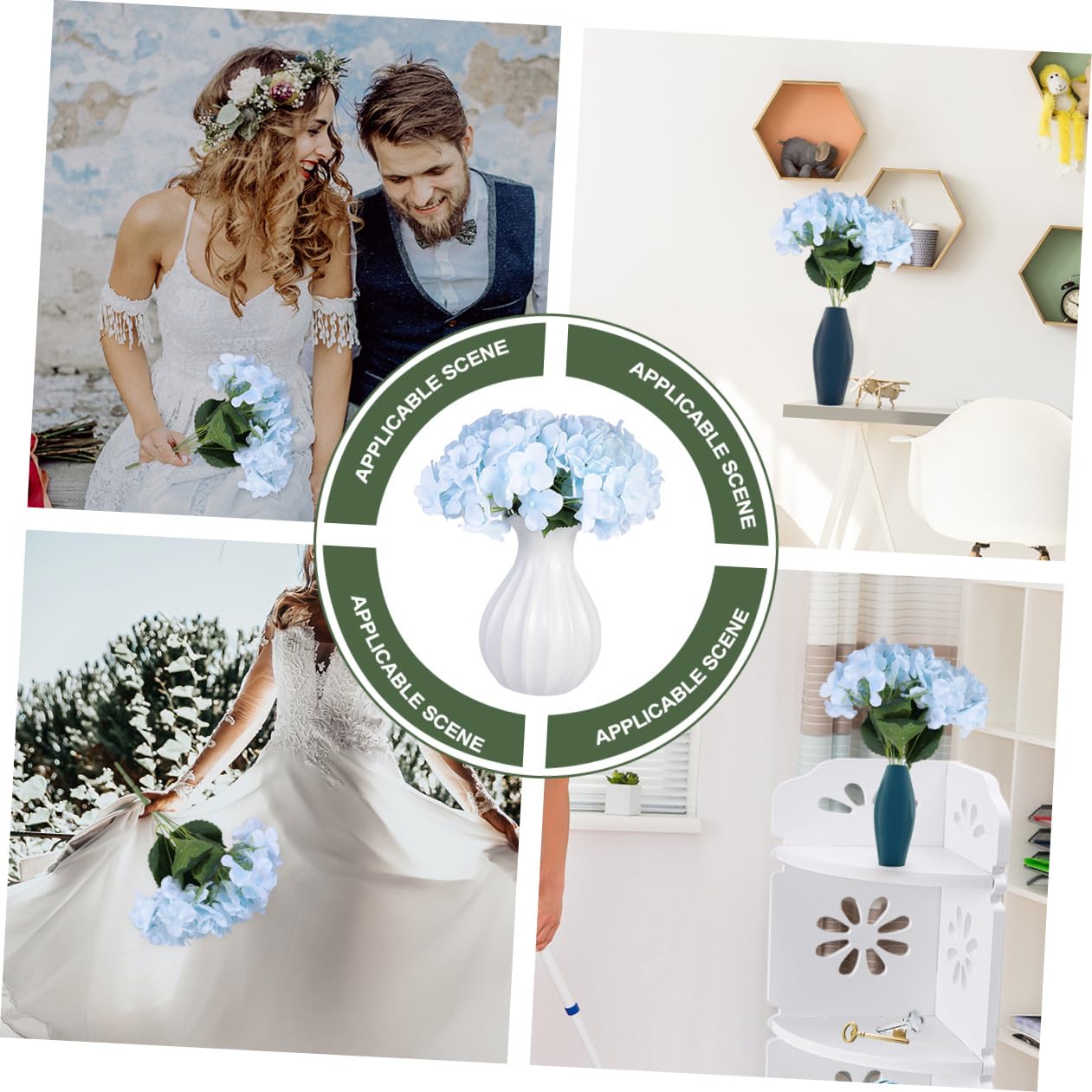 Cabilock 3piezas Adorno Floral Artificial De Hortensia Simulada para Decoración De Bodas y Hogar Flor De Diseño Elegante para Centros De Mesa y Eventos Festivos