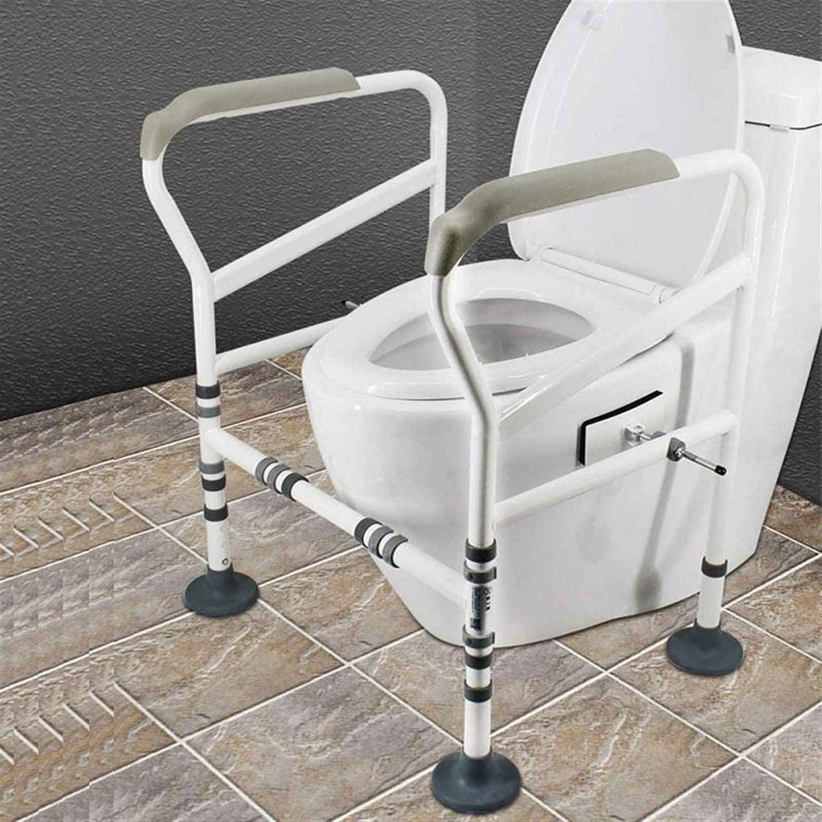 Cadres de toilette réglables avec assise antidérapante pour senior