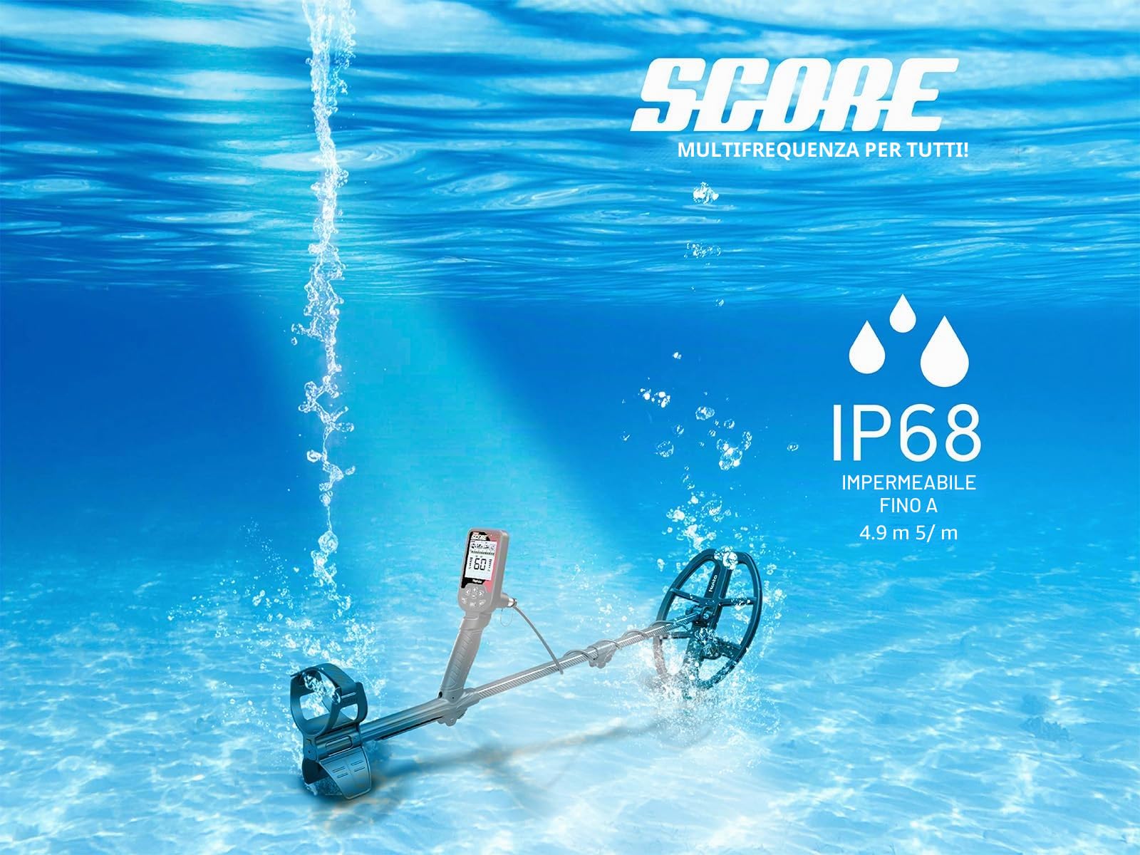 Nokta Triple Score PRO Pack Metal Detector per adulti, completamente impermeabile, ricaricabile, multifrequenza, facile da usare, con accessori e 4 modalità di ricerca