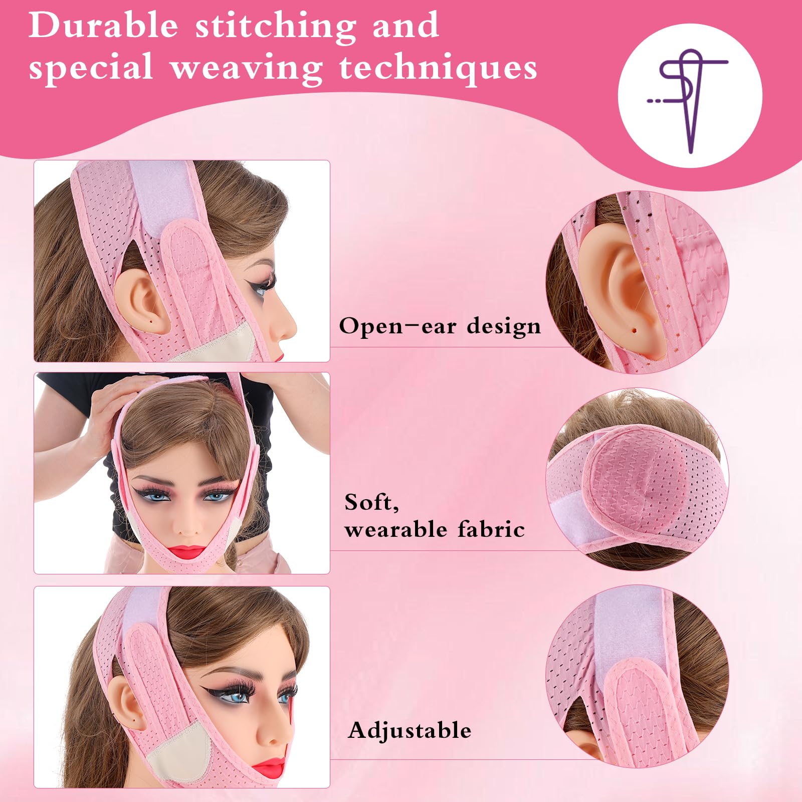 Masque Lifting Visage V Ajustable - Réducteur De Double Menton, Bandage Raffermissant - Neuf Sous Emballage - Soin Beauté à Domicile