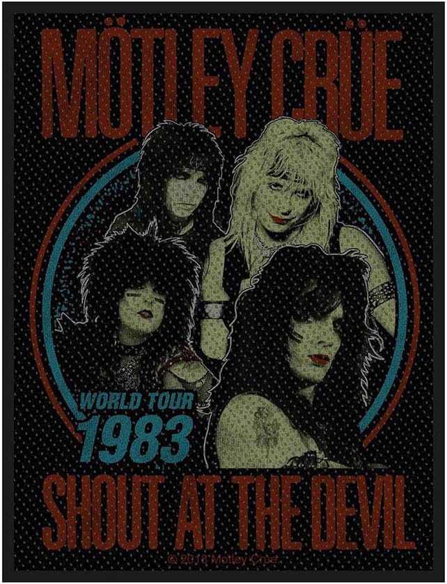 RAZAMATAZ Motley Crue World Tour 1983 Patch Shout at The Devil Rock Woven Sew On Applique