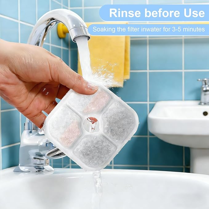 Pack de 12 Filtros para Fuente de Agua de Gato Barkios, Compatible con Catit Pixi miniatura 3