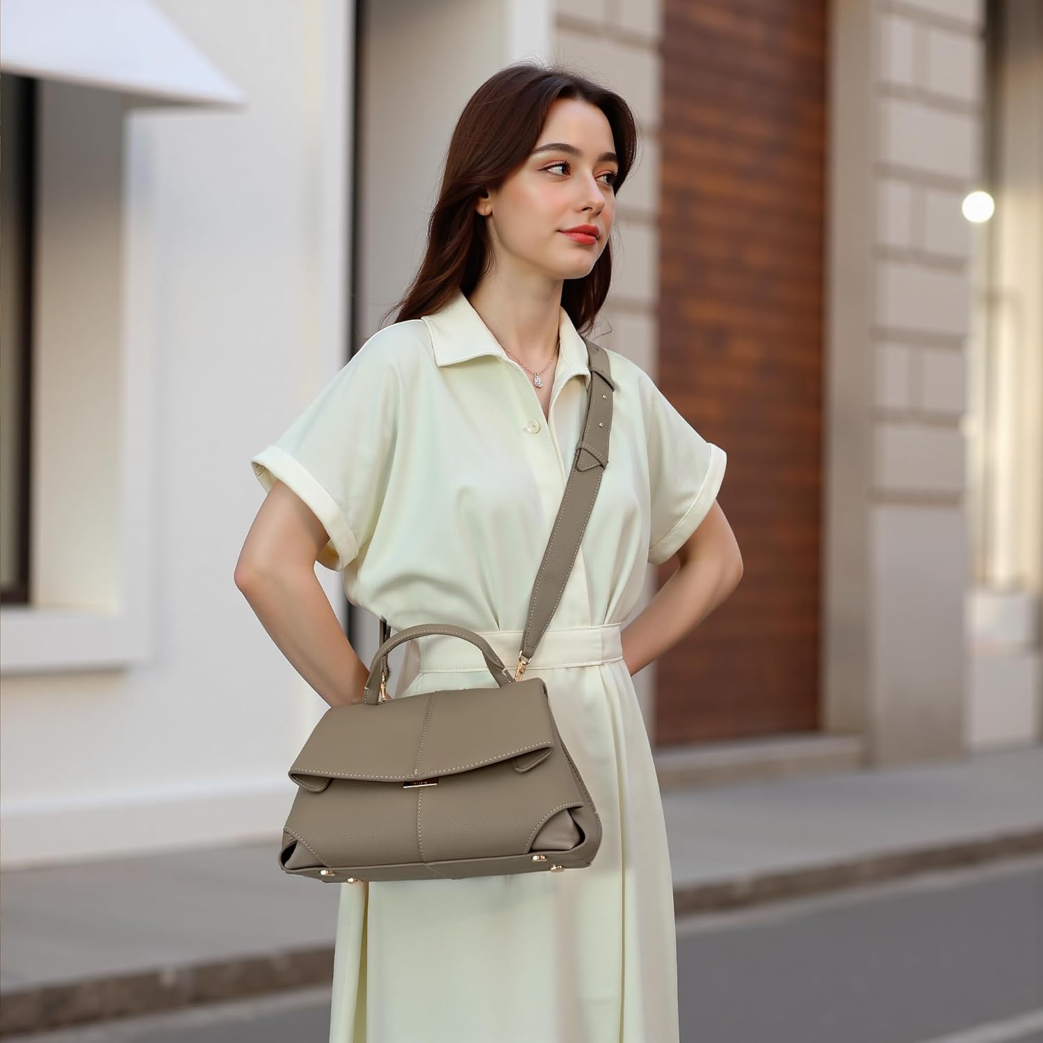 JANLOVE Top Handle Bag Handbags Large Faux Leather Satchel Bags for Women Luxury Designer Business Crossbody Work Tote Purse - Image 2