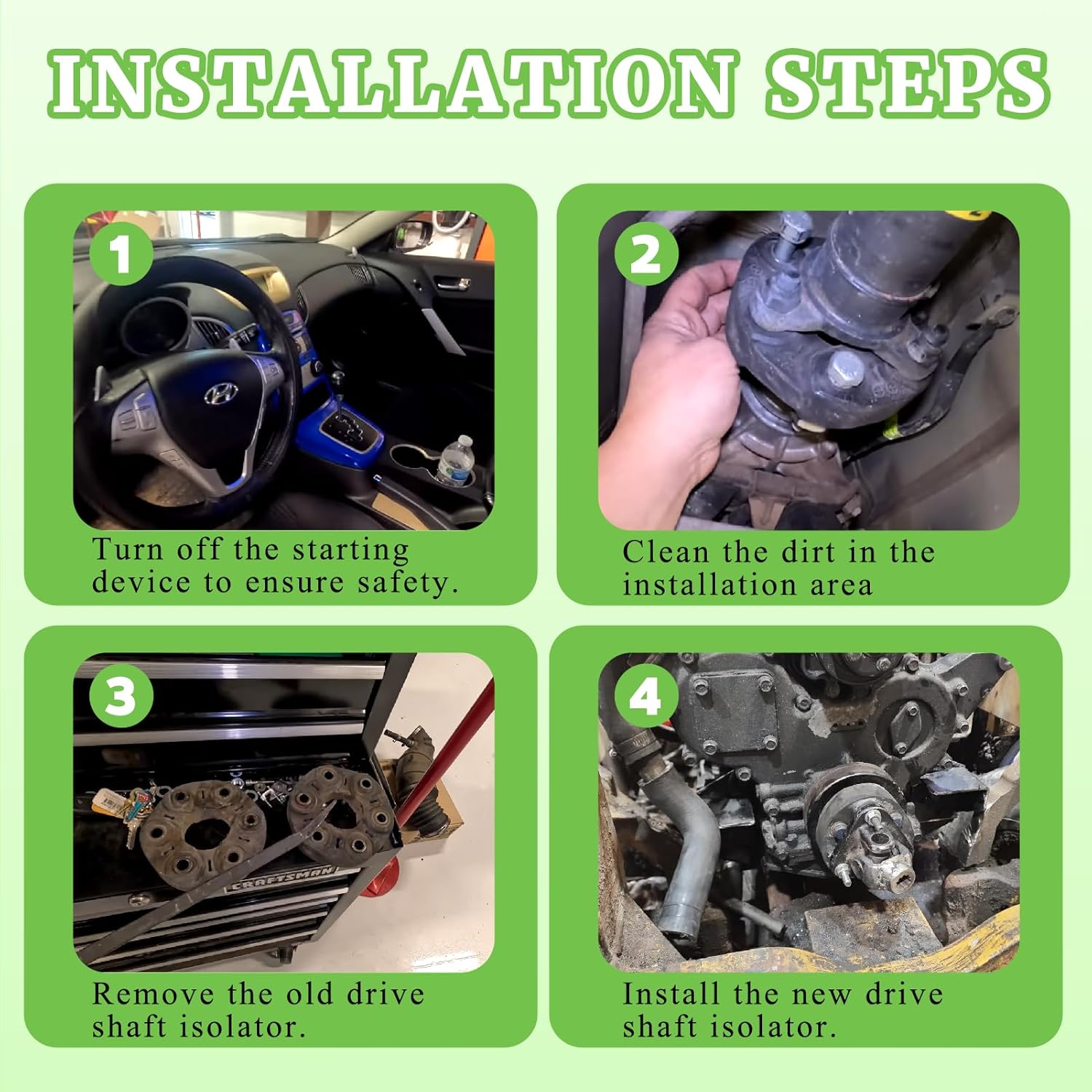 Driveshaft Isolator AM101286 Compatible with John Deere 322 330 332 1420 1435 1445 Garden Tractor F912 F915 F925 F932 F935 Front Mower Replacement Parts Models 030000 Serials Not Fit 030001 Higher