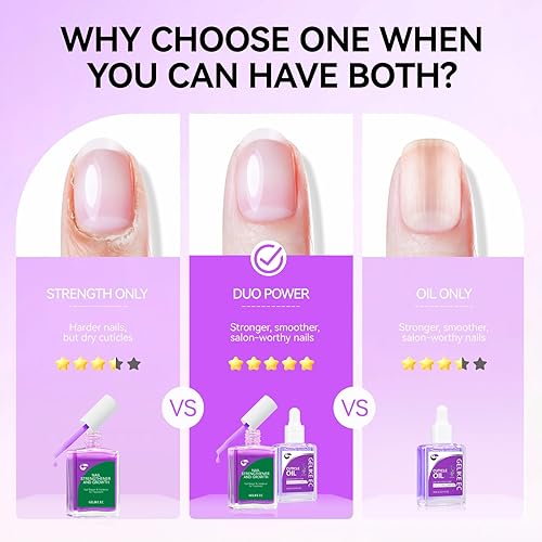 Miniatura 5 de Gelike EC Kit de uñas para principiantes tratamiento de crecimiento de esmalte de uñas morado fácil de usar y aceite de lavanda para uñas delgadas y