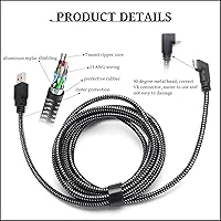 Vista 2 de TNE Cable de conexión de 13 pies para Meta Quest ProOculus Quest 2 Steam PC Gaming y carga Cable de alimentación de alta velocidad y carga rápida