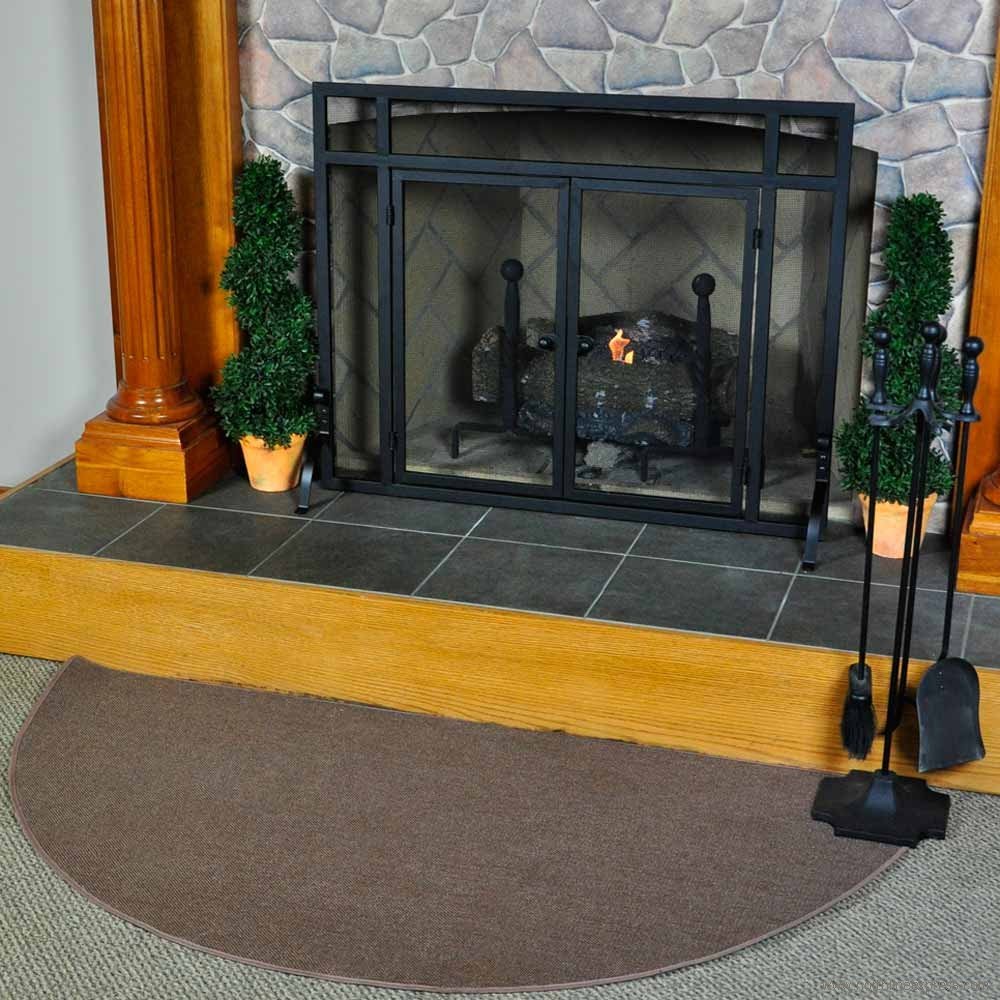 Woodeze Home Indoor Outdoor Fireplace Wood Stove 5' Half Round Brown  Guardian Rug : Amazon.ca: Tools u0026 Home Improvement