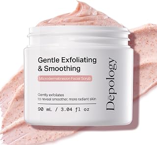 depology Microdermabrasion Facial Scrub – Exfoliator Face Polish with Walnut Shell, Jojoba & Botanical Oils for Radiant, Smooth Skin – Face Exfoliator Gentle Pore Refining for Dull or Uneven Texture
