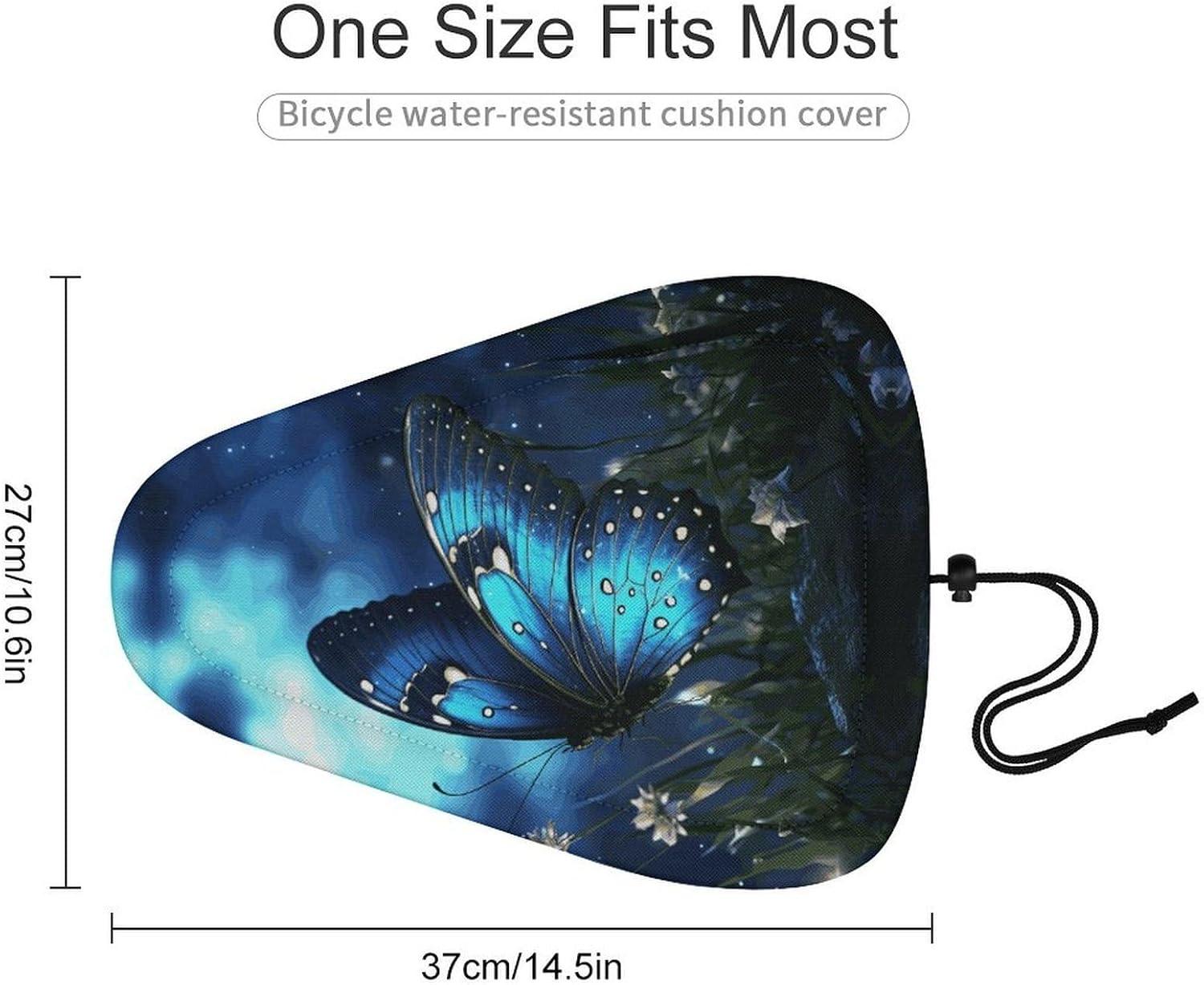 Butterfly Night Waterproof Bike Seat Cover with Drawstring image 2