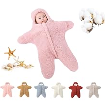 Baby Starfish Onesie, Thick Imitation Fleece Starfish Newborn Romper, Infant Footie Jumpsuit Winter Warm OutfitsPink,6-12 Months