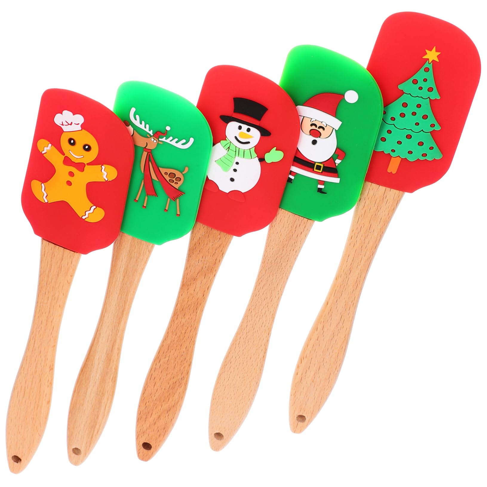 VICASKY 5pezzi Spatola da Forno in Silicone Alimentare Utensil Forno Domestico Ergonomico Spatola per Crema senza Sbavature Leggera e Resistente Facil Pulire Trasportare Stile Casuale