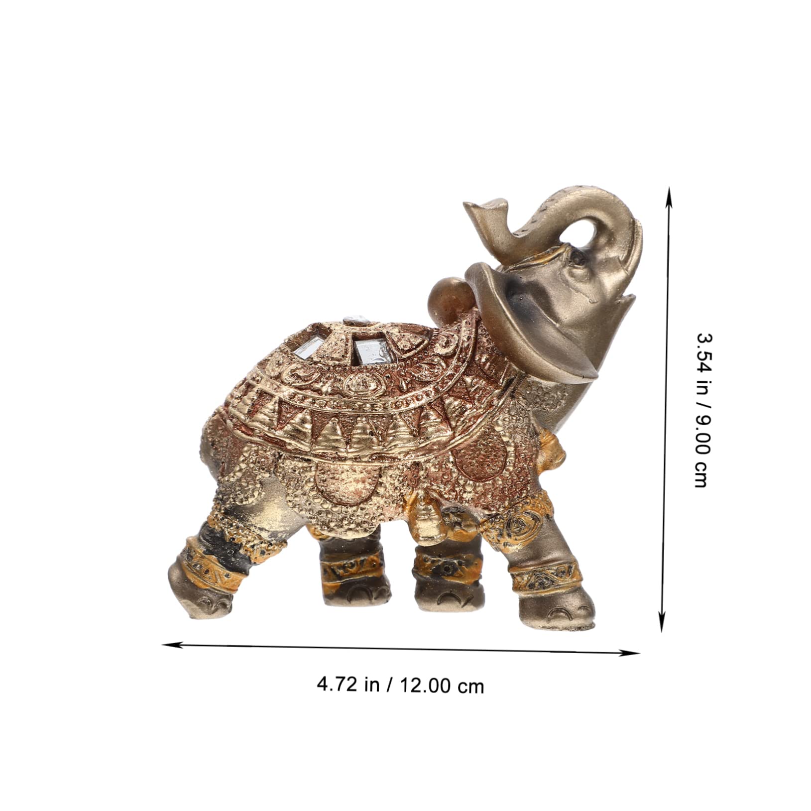 Amosfun 3 Pz ornamenti di elefanti piccola statua di elefante giocattolo modello elefante boho arredamento gadget casa modello di da tavolo decoro in resina Golden