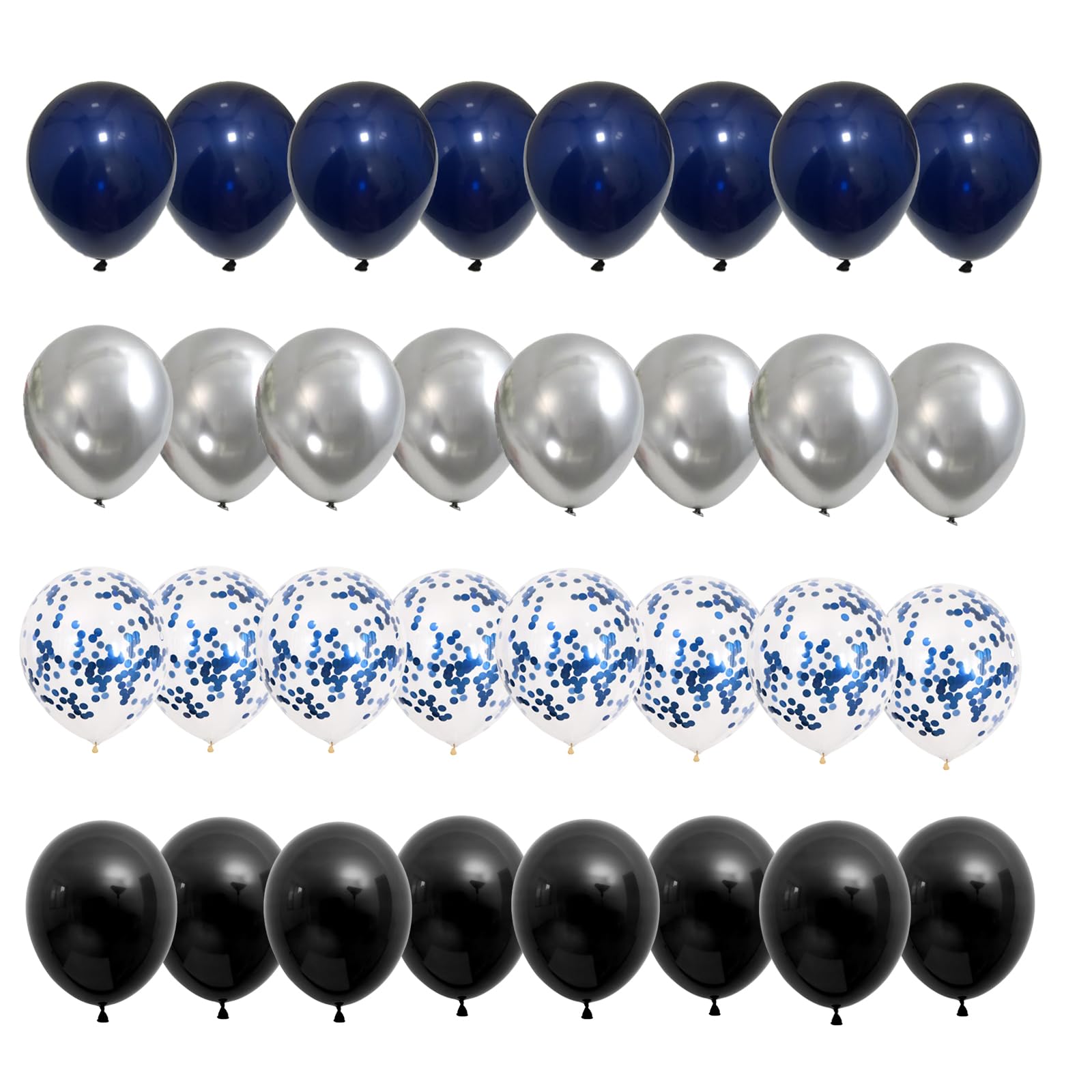 Blue and Black Balloons,57Pcs Blue and Black Balloon Arch Kit Metallic Silver Dark Blue Balloon for Boys' Happy Birthday Balloon Space Party Father's