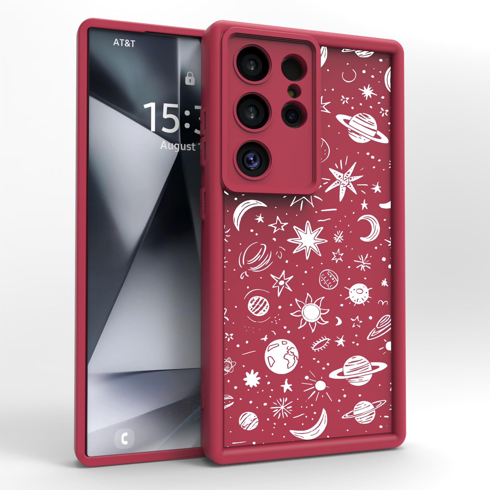 PanXCase Case for Samsung Galaxy S25 Ultra - Mobile Phone Case Silicone Case Soft Thin Lightweight Elegant Design Camera Protection Shockproof Scratch-Resistant Slim Protective Case (Wine Red,
