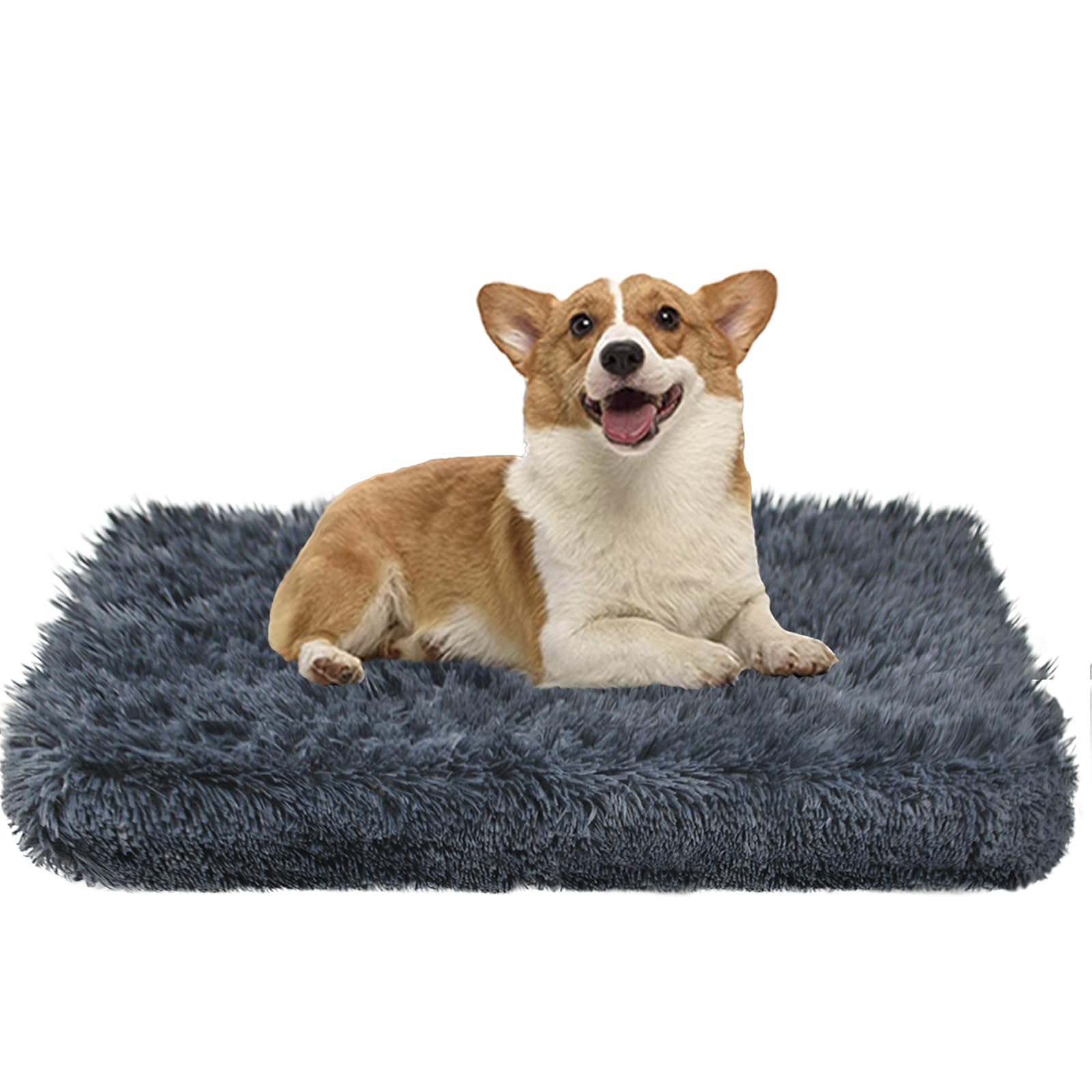Camas para perros grandes, lavables, ortopédicas, de espuma viscoelástica, esponjosas, largas, de felpa, con funda extraíble, impermeable, antiansiedad, sofá cama para perro, cojín para jaula con