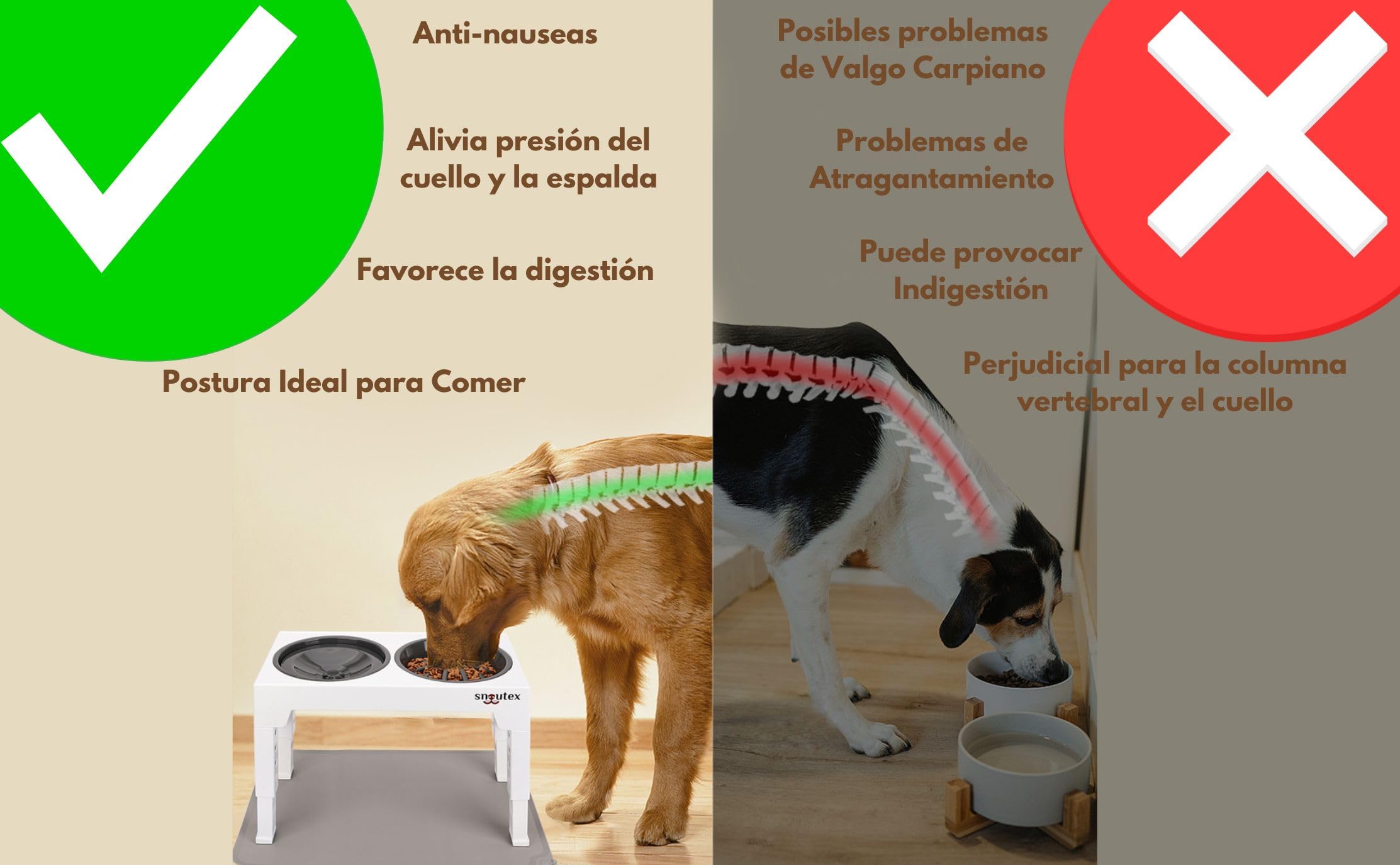 Comedero Perro Elevado Acero Inoxidable - Comedero Perro Elevado 5 Alturas Ajustables | Bebedero Antigoteo para Perros con Alfombra Antideslizante. Comederos Perros (Blanco Antivoracidad)