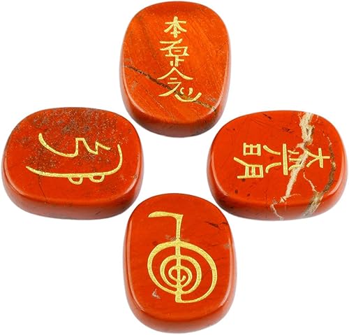 Miniatura 6 de rockcloud piedras para chakras, para sanación de cristal pulido, grabadas, piedras de bolsillo para reiki, equilibrio