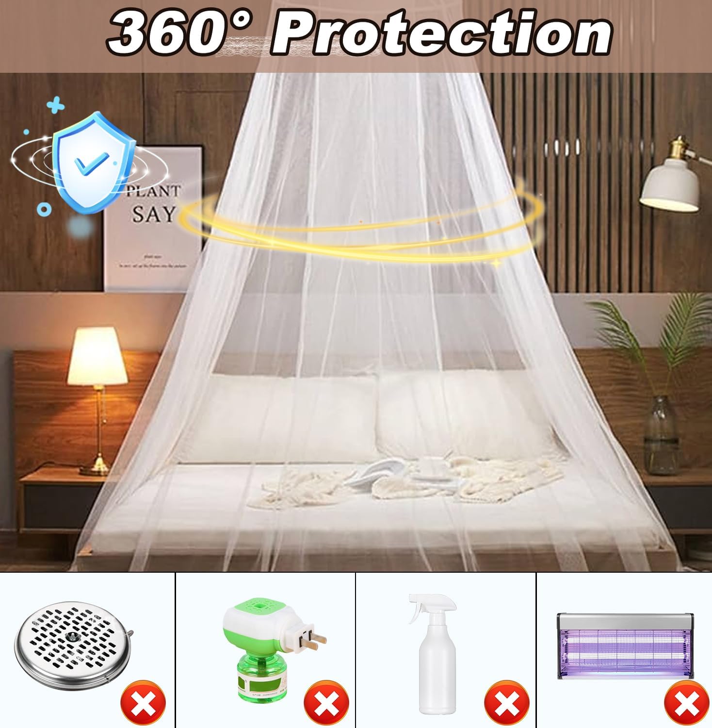 Zanzariera Per Letto Baldacchino - 0.6x2.5x10.5m, Universale Per Singolo/Matrimoniale, Bianca, Antizanzare - Foto 2