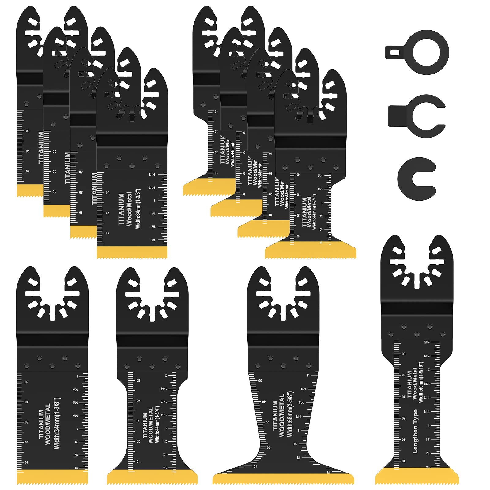 12Pcs Oscillating Saw Blades Titanium Coated Multitool Blades