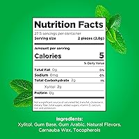 Vista 2 de PUR Gum Chicle sin Aspartame 100% Xilitol Chicle con sabor natural a menta verde, 55 piezas (Paquete de 1)