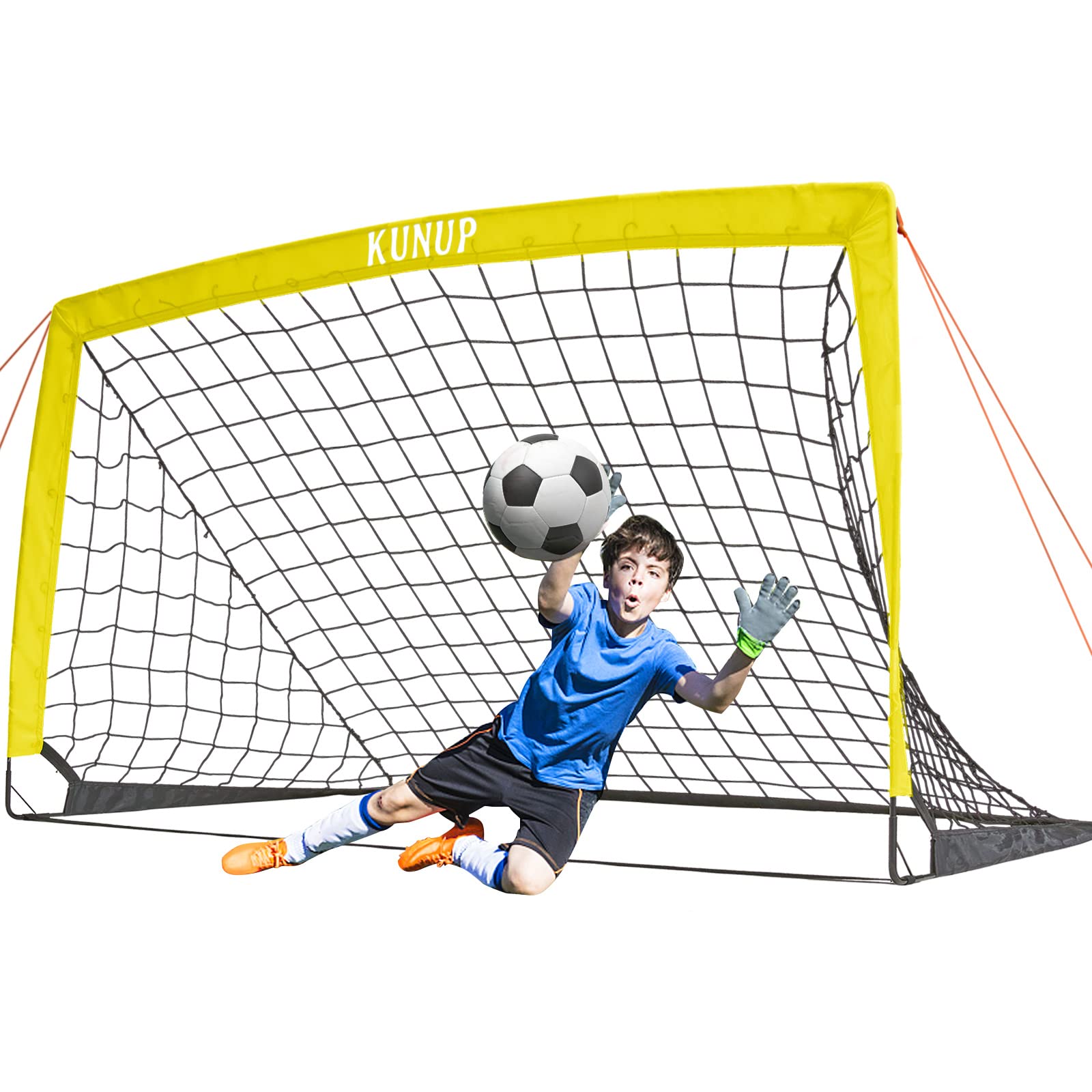 Portable Kid Soccer Goal Net 12x6FT Large Folding Soccer Goal Net for Backyard with Carrying Bag for Youth and Adult