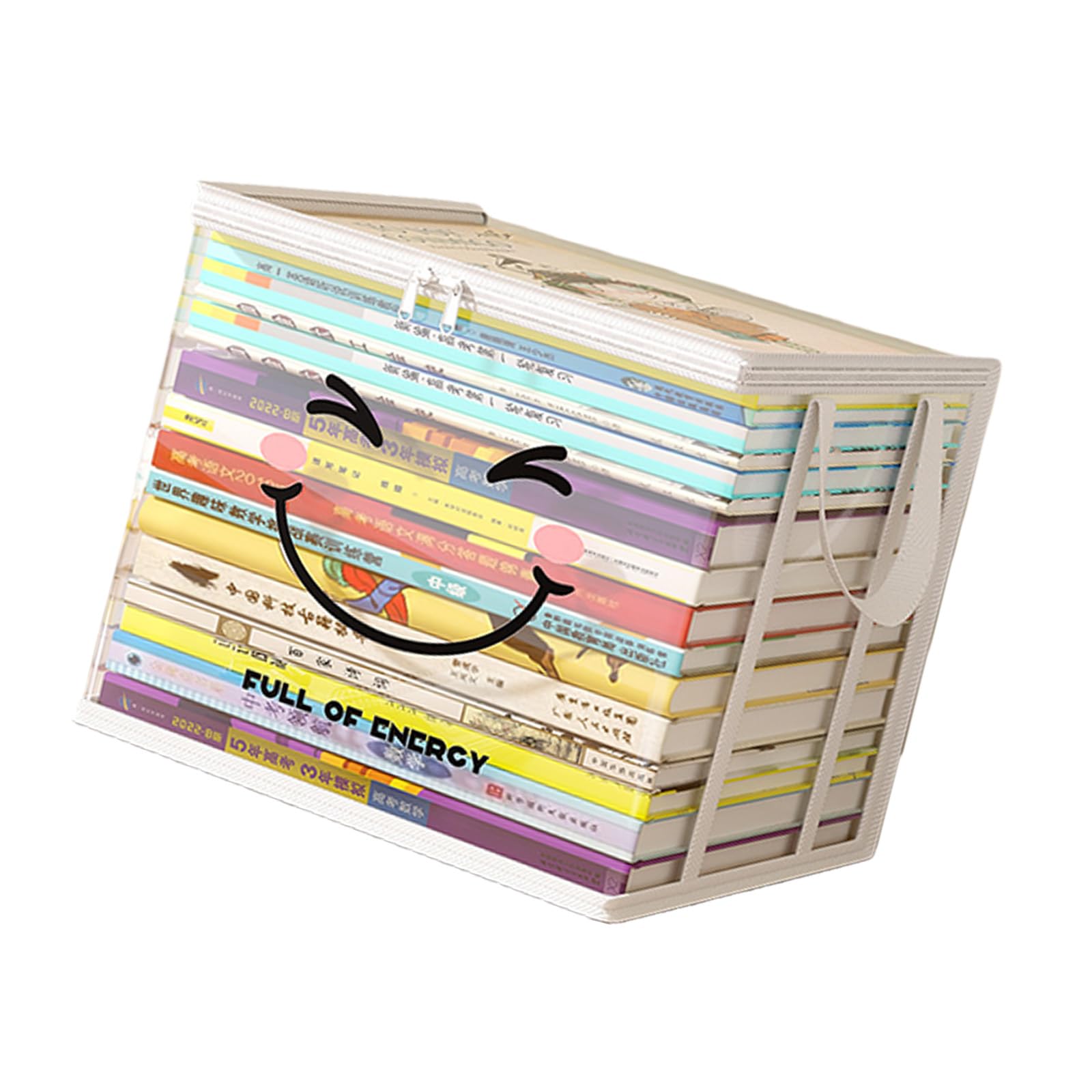 Yhplxyuus Pliable PVC Book Storage Container Strong Construction Large Opening Double Handles Multi Purpose Use Box