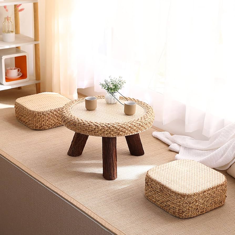 ラタン（籐） 円形 テーブル ちゃぶ台 Amazon｜Fuyutu ちゃぶ台 円卓 ローテーブル 籐編み ラタン