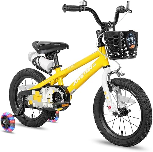 JOYSTAR Pluto 12 14 16 18 20 Inch Kids Bike with Light Up Training Wheels, Kids' Bicycle for Boys Girls Age 3-12 Years, Children Bikes, Multiple