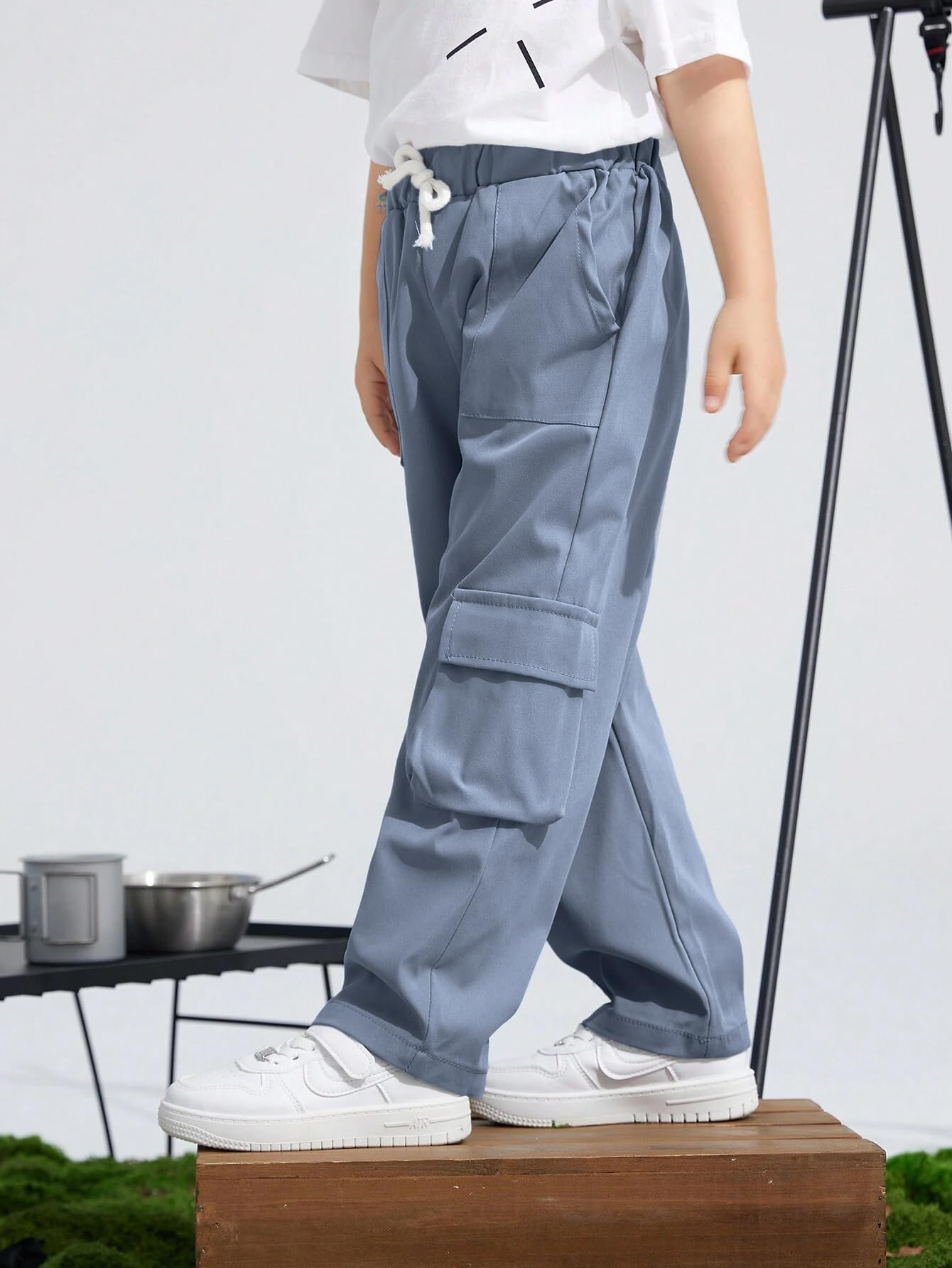 TAGAS Cargohose für Jungen und Jungen, Seitentasche, Cargohose, normale schmale Cargohose für Kinder, entspannte Hose, Hose für Jungen, lockere bequeme Cargohose, Jungen-Jogger