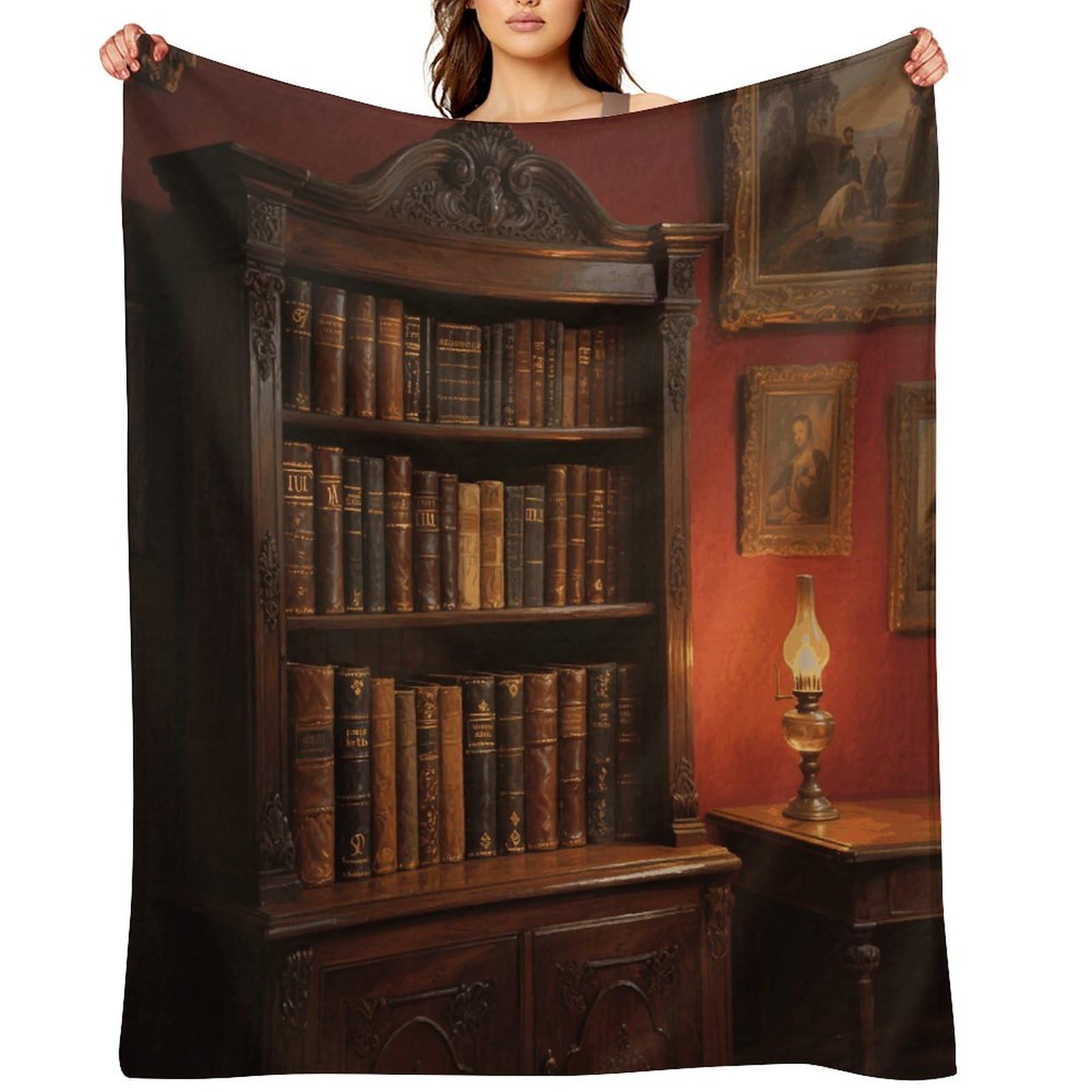 Bookshelf Throw Blanket for Couch and Bed Super Soft Warm Lightweight Throw Blankets Cozy Fuzzy Flannel Blanket Personalized Decorative Blankets for Sofa Decor 60"x80"