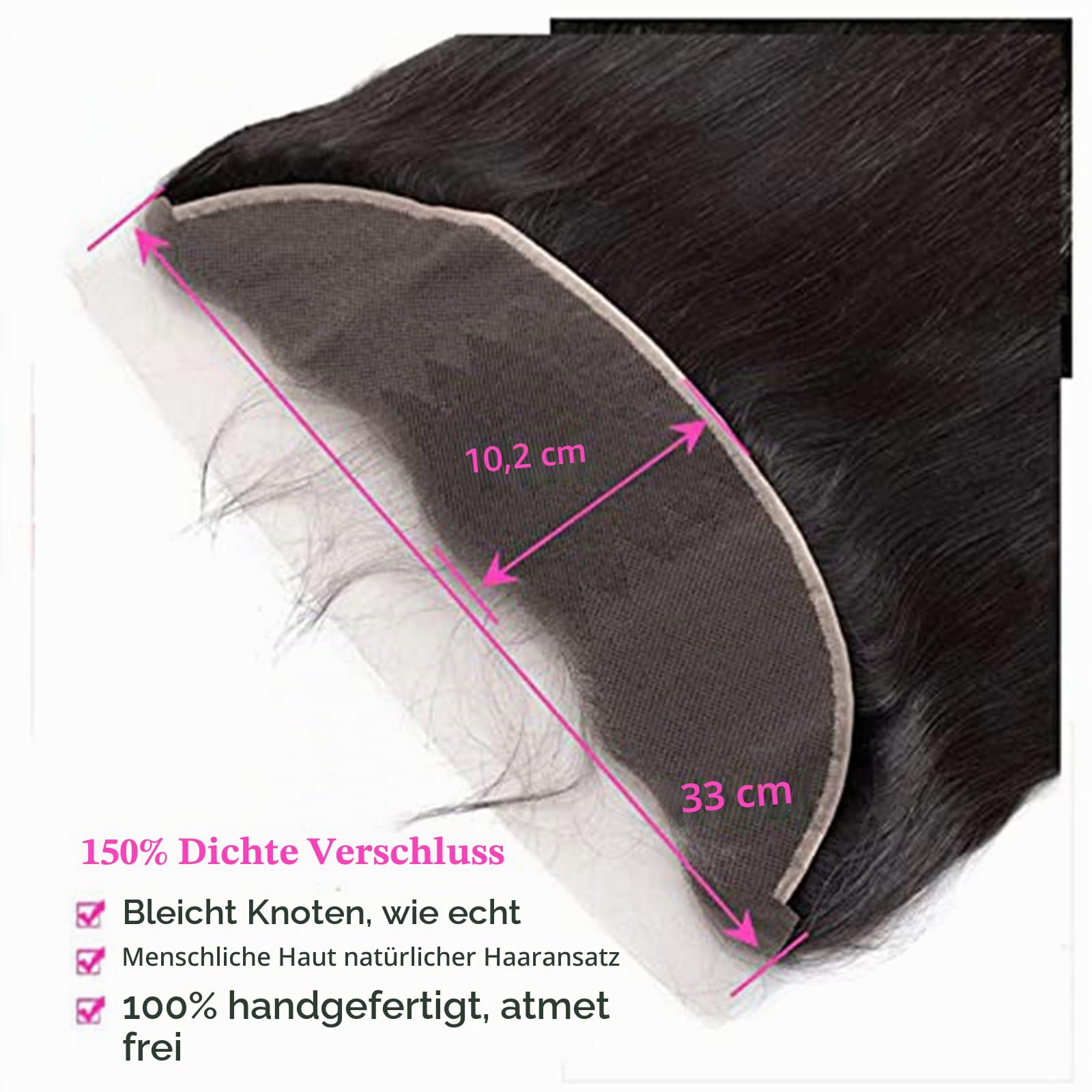 13x4 Lace Frontal Closure 100% Echthaar Remy Hair 12 Zoll (30 cm)