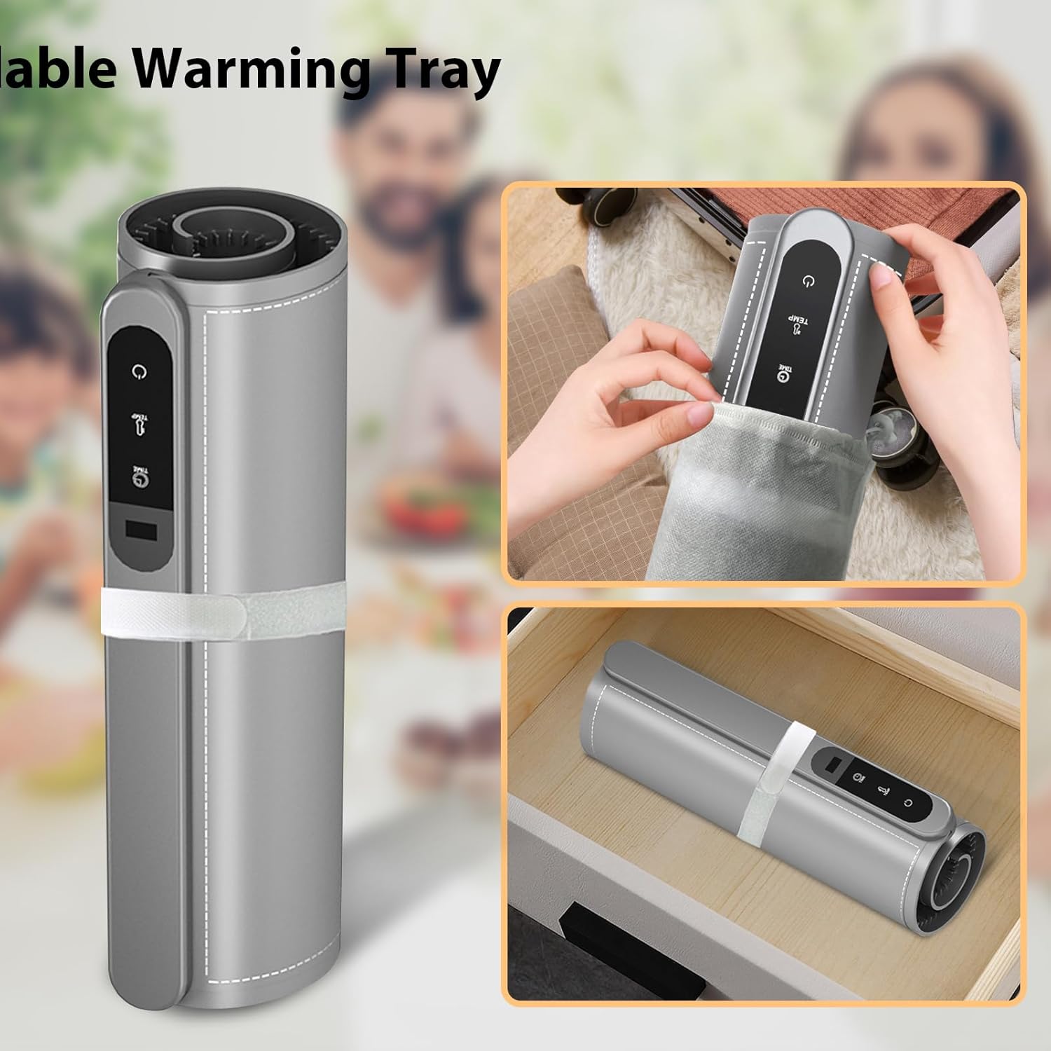 Food Warming Mat, Upgrade Graphene Electric Warming Tray, Fast Full Surface Heating Mat with 6 Level Adjustable Temperature and 6 Hours Timer, Silicone Food Warmers for Gatherings,Parties,Everyday Use