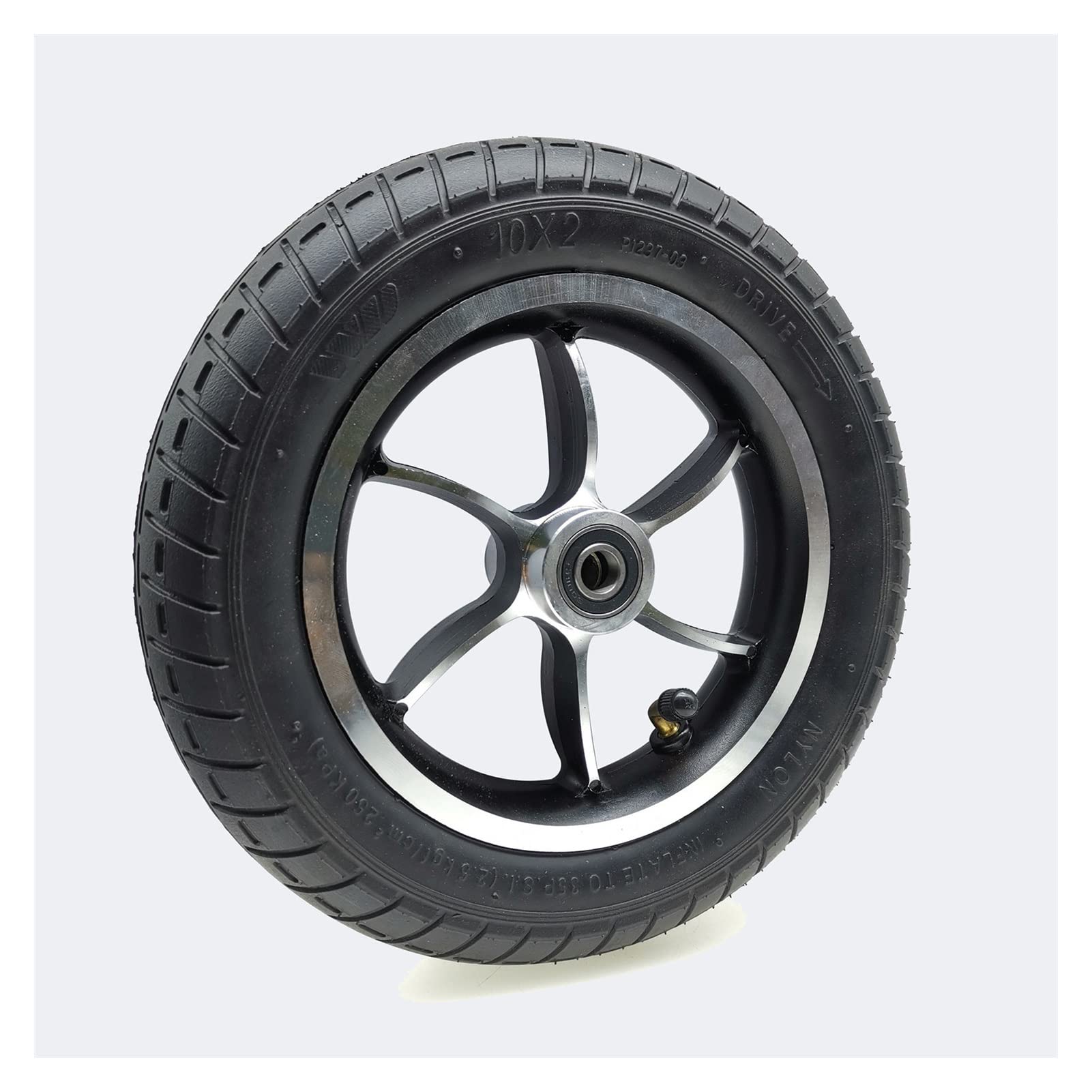 Ruedas de Repuesto para Silla de Ruedas, Piezas de Rueda Delantera de Silla de Ruedas Inflable de PU de 10 Pulgadas para Silla de Ruedas Eléctrica, Andador, Rodamiento: 12 mm