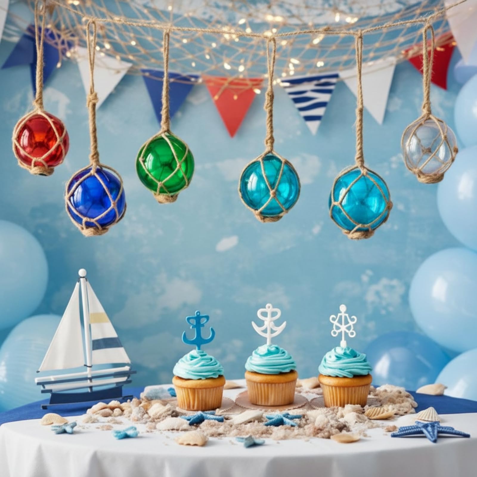 Colorful Glass Fishing Floats - Ocean Decor -6