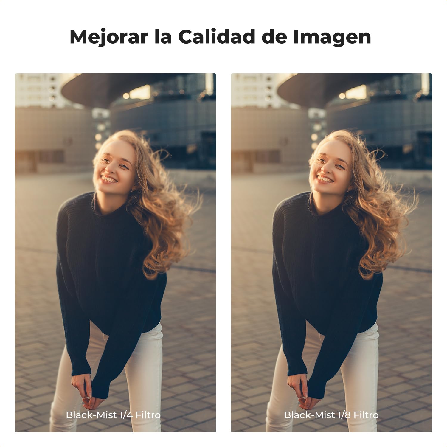K&F CONCEPT Nano-Xcel 2 Pack 77MM Filtros Black-Mist 1/8 + Difusión 1/4 | con Revestimiento Nano de Vidrio Óptico para Suavizador de Retrato Imagen y Vídeo - FS702