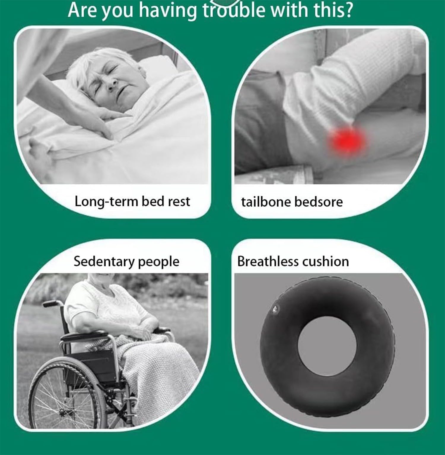 Cojín Antiescaras para Glúteos, Cojín para Aliviar La Presión En La Cadera, Hemorroides Perso Cojín De Gel para Decúbito para Silla para Hemorroides para Pacientes Mayores, Encamados
