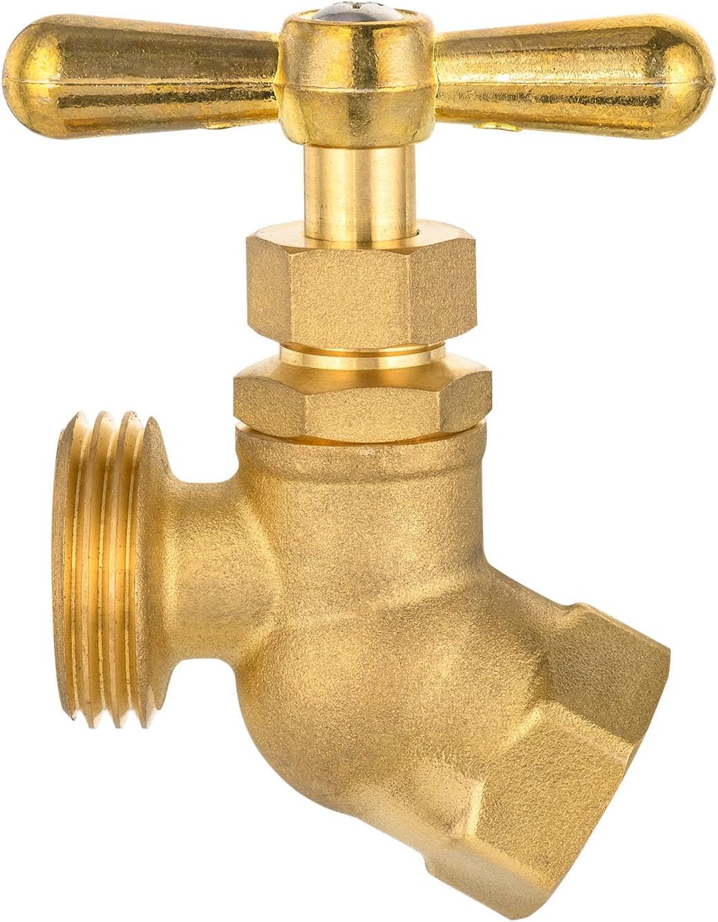 EFIELD Heavy Duty 1/2" FIP Inlet ×3/4" MHT Threaded Garden Hose Outlet/Connector For All Purpose, No Lead Brass Made,(BIBCOCK016-1PCS)