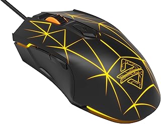 LexonElec Wired RGB Gaming Mouse, 2500 DPI 7 Buttons, Ergonomic LED Backlit USB Gamer Mice Computer Laptop PC, Compatible with PC Mac OS Linux - Star Black
