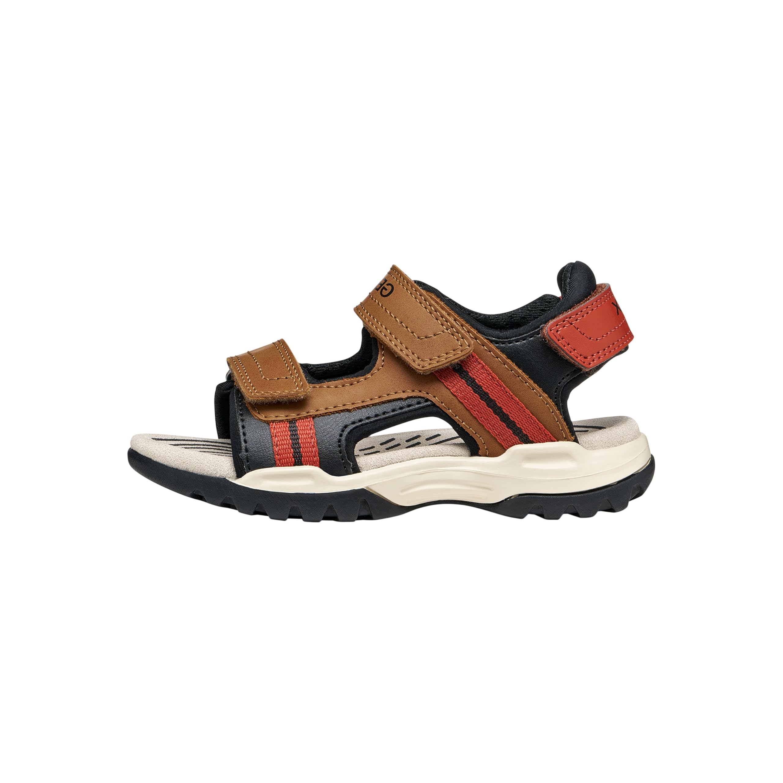 Geox J Borealis Boy A Sandal, LT Brown/Rust, 32 EU