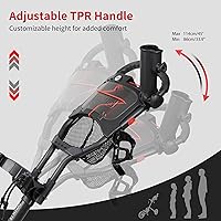 Vista 4 de Caddytek CaddyLite 15.3 V2 Carrito de Golf Empujable - Carrito de Aluminio Plegable Ligero con Ruedas de EVA, Freno de Pie, Mango Ajustable, Soporte