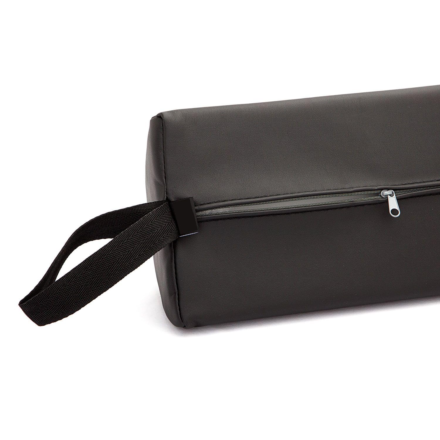 WellTouch Rouleau de Rangement Semi-Circulaire pour Table de Massage - Coussin de positionnement pour Massage et thérapie - Taille S : 65 x 15 x 7,5 cm (Noir)