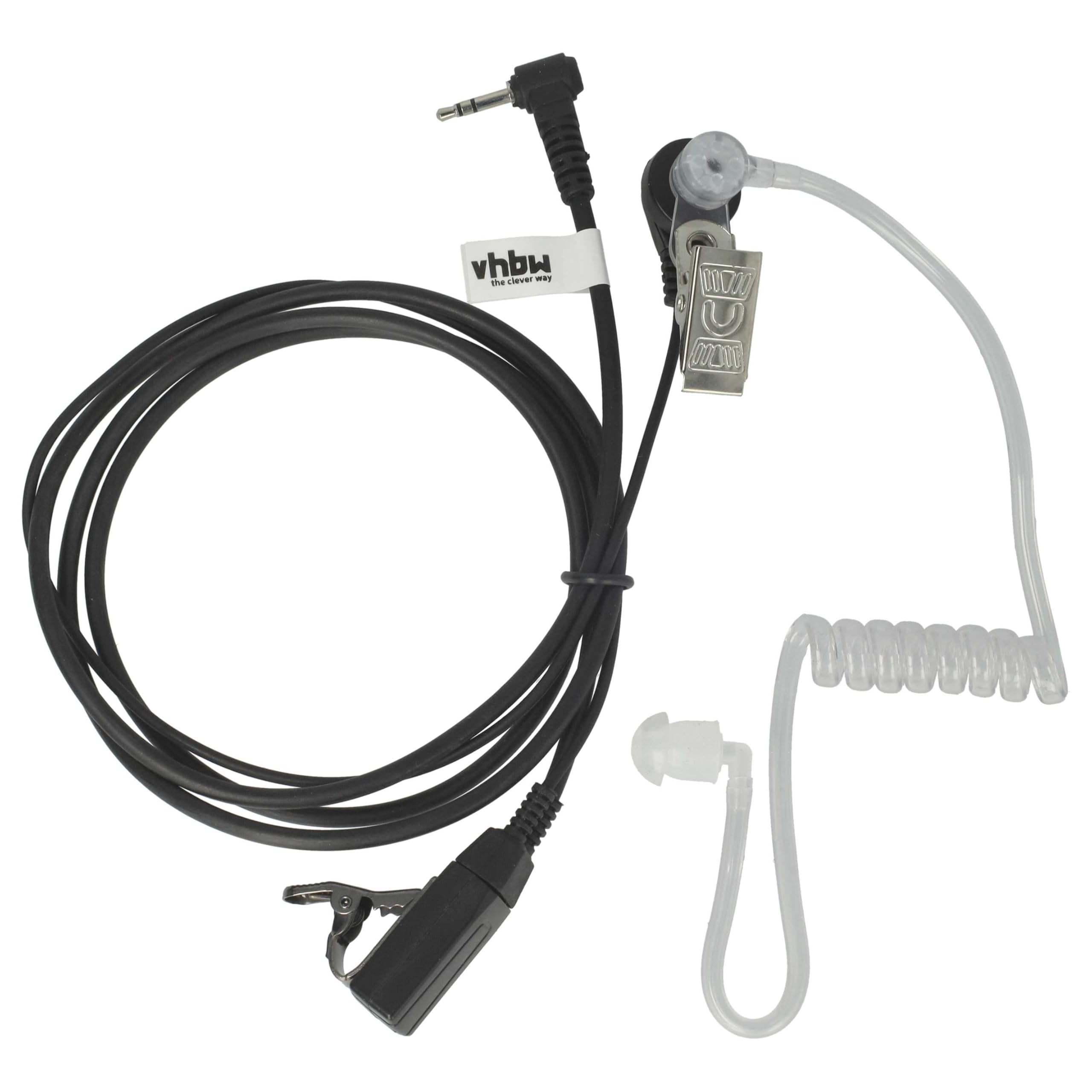 vhbw 10x zestaw słuchawkowy kompatybilny z Motorola PMR446, MR350R, Spirit GT, MR356R, MR355R radiotelefon - czarny, przezroczysty wąż akustyczny