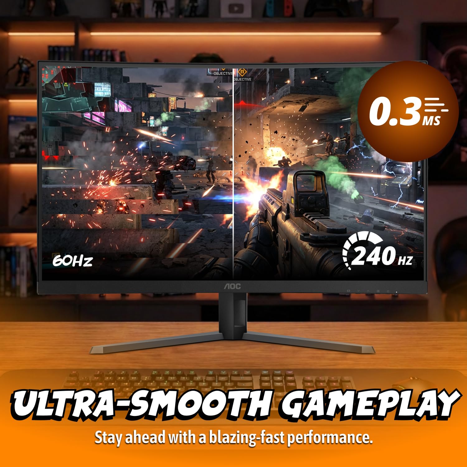 Amazon.com: AOC 32 Inch Curved Gaming Monitor FHD 260Hz
