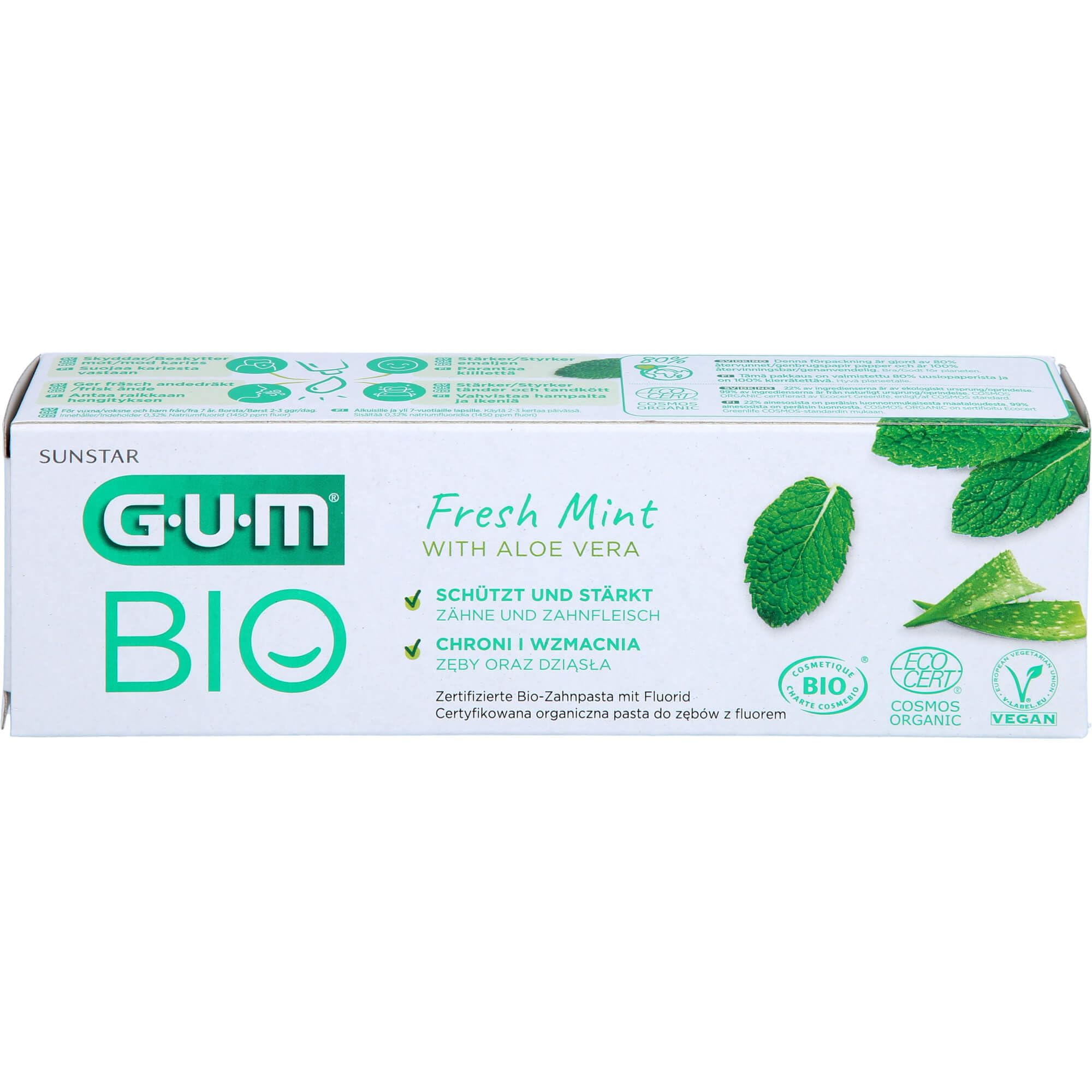GUM Aloe Vera Fresh Mint Toothpaste Organic 75ml