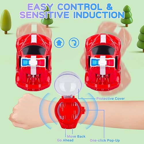 Miniatura 4 de LOGOPLAY Nuevo mini juguete de reloj con auto a control remoto 2024, reloj RC de dibujos animados de 2.4 GHz, auto de control remoto de carga USB,