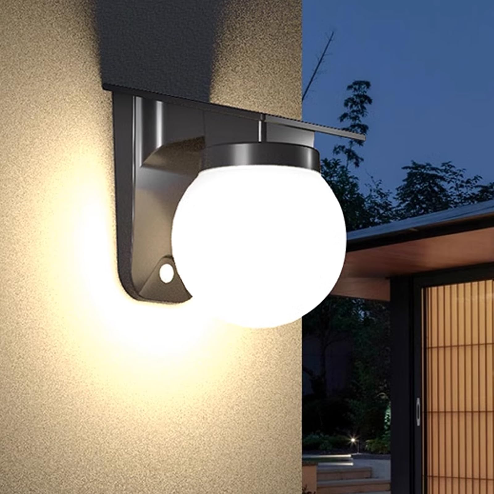 Solarna lampa ścienna zewnętrzna, IP65, wodoszczelna lampa solarna do użytku na zewnątrz, bateria 3600 mAh, 3 W, 280 lumenów, do 12 ~ 16 godzin, solarna lampa zewnętrzna do ogrodu, domu, na